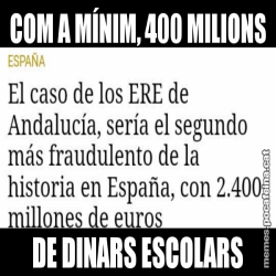 COM A MÍNIM, 400 MILIONS DE DINARS ESCOLARS