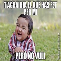 T'AGRAIRIA EL QUE HAS FET PER MI PERÒ NO VULL