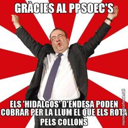 GRÀCIES AL PPSOEC'S ELS 'HIDALGOS' D'ENDESA PODEN COBRAR PER LA LLUM EL QUE ELS ROTA PELS COLLONS