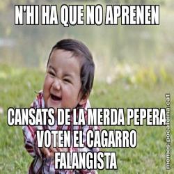 N'HI HA QUE NO APRENEN CANSATS DE LA MERDA PEPERA VOTEN EL CAGARRO FALANGISTA