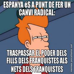 ESPANYA éS A PUNT DE FER UN CANVI RADICAL: TRASPASSAR EL PODER DELS FILLS DELS FRANQUISTES ALS NETS DELS FRANQUISTES