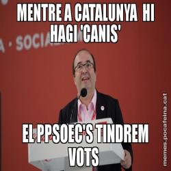 MENTRE A CATALUNYA  HI HAGI 'CANIS' EL PPSOEC'S TINDREM VOTS