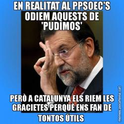 EN REALITAT AL PPSOEC'S ODIEM AQUESTS DE 'PUDIMOS' PERÒ A CATALUNYA ELS RIEM LES GRACIETES PERQUÈ ENS FAN DE TONTOS ÚTILS