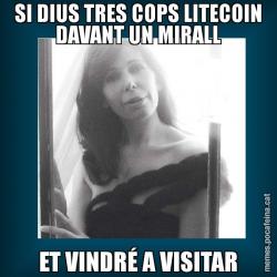 SI DIUS TRES COPS LITECOIN DAVANT UN MIRALL ET VINDRÉ A VISITAR
