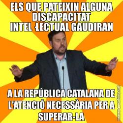 ELS QUE PATEIXIN ALGUNA DISCAPACITAT INTEL·LECTUAL GAUDIRAN A LA REPÚBLICA CATALANA DE L'ATENCIÓ NECESSÀRIA PER A SUPERAR-LA