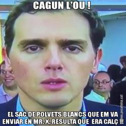 CAGUN L'OU !  EL SAC DE POLVETS BLANCS QUE EM VA ENVIAR EN MR. X, RESULTA QUE  ERA CALÇ !!