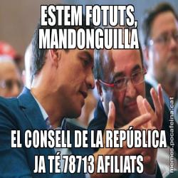 ESTEM FOTUTS, MANDONGUILLA EL CONSELL DE LA REPÚBLICA JA TÉ 78713 AFILIATS