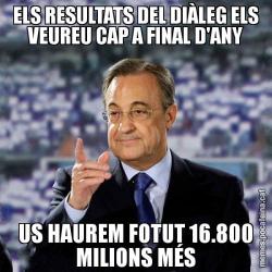 ELS RESULTATS DEL DIÀLEG ELS VEUREU CAP A FINAL D'ANY US HAUREM FOTUT 16.800 MILIONS MÉS