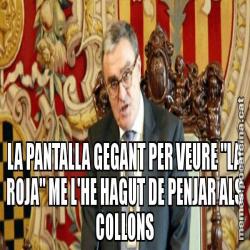LA PANTALLA GEGANT PER VEURE "LA ROJA" ME L'HE HAGUT DE PENJAR ALS COLLONS