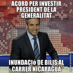 ACORD PER INVESTIR PRESIDENT DE LA GENERALITAT INUNDACIó DE BILIS AL CARRER NICARAGUA