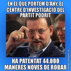 EN EL QUE PORTEM D'ANY, EL CENTRE D'INVESTIGACIÓ DEL PARTIT PODRIT HA PATENTAT 44.000 MANERES NOVES DE ROBAR