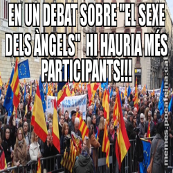 EN UN DEBAT SOBRE "EL SEXE DELS ÀNGELS"  HI HAURIA MÉS PARTICIPANTS!!!