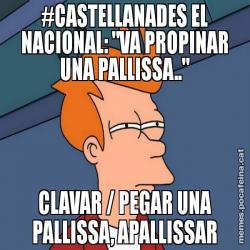 #CASTELLANADES EL NACIONAL: "VA PROPINAR UNA PALLISSA.." CLAVAR / PEGAR UNA PALLISSA, APALLISSAR