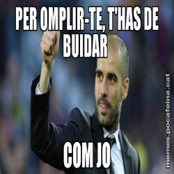 PER OMPLIR-TE, T'HAS DE BUIDAR  COM JO