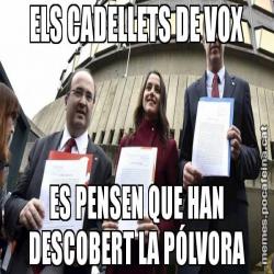 ELS CADELLETS DE VOX ES PENSEN QUE HAN DESCOBERT LA PÓLVORA