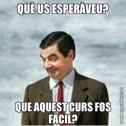 QUÈ US ESPERÀVEU? QUE AQUEST CURS FOS FÀCIL?