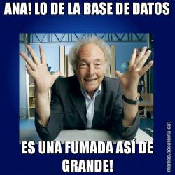 ANA! LO DE LA BASE DE DATOS ES UNA FUMADA ASÍ DE GRANDE!