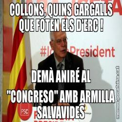 COLLONS, QUINS GARGALLS QUE FOTEN ELS D'ERC ! DEMÀ ANIRÉ AL "CONGRESO" AMB ARMILLA SALVAVIDES