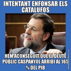 INTENTANT ENFONSAR ELS CATALUFOS HEM ACONSEGUIT QUE EL DEUTE PÚBLIC CASPANYOL ARRIBI AL 165 % DEL PIB
