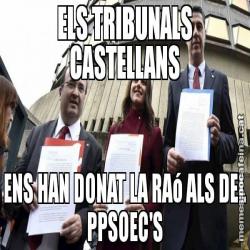 ELS TRIBUNALS CASTELLANS ENS HAN DONAT LA RAó ALS DEL PPSOEC'S