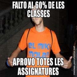 FALTO AL 60% DE LES CLASSES APROVO TOTES LES ASSIGNATURES