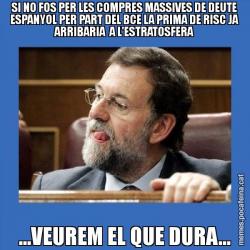 SI NO FOS PER LES COMPRES MASSIVES DE DEUTE ESPANYOL PER PART DEL BCE LA PRIMA DE RISC JA ARRIBARIA  A L'ESTRATOSFERA ...VEUREM EL QUE DURA...
