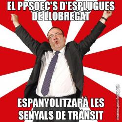 EL PPSOEC'S D'ESPLUGUES DE LLOBREGAT ESPANYOLITZARÀ LES SENYALS DE TRÀNSIT