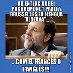 NO ENTENC QUE EL PUCHDEMONGT PARLI A BRUSSEL.LES EN LLENGUA "ALDEANA"... ...COM EL FRANCÈS O L'ANGLÈS!!!