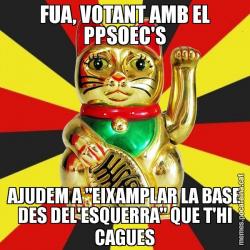 FUA, VOTANT AMB EL PPSOEC'S AJUDEM A "EIXAMPLAR LA BASE DES DEL'ESQUERRA" QUE T'HI CAGUES