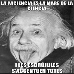 LA PACIÈNCIA ÉS LA MARE DE LA CIÈNCIA I LES ESDRÚJULES S'ACCENTUEN TOTES