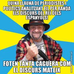 QUINA LLAUNA DE PERIODISTES I POLÍTICS ANALITZANT FIL PER RANDA ELS DISCURS DEL REI DELS ESPANYOLS! FOTEN TANTA CAGUERA COM EL DISCURS MATEIX