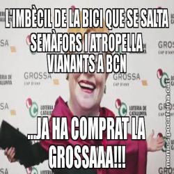 L'IMBÈCIL DE LA BICI QUE SE SALTA SEMÀFORS I ATROPELLA VIANANTS A BCN ...JA HA COMPRAT LA GROSSAAA!!!