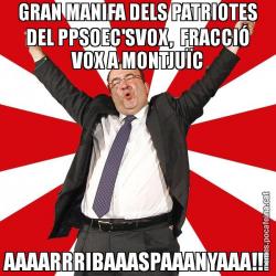 GRAN MANIFA DELS PATRIOTES DEL PPSOEC'SVOX,  FRACCIÓ VOX A MONTJUÏC AAAARRRIBAAASPAAANYAAA!!!