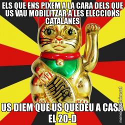 ELS QUE ENS PIXEM A LA CARA DELS QUE US VAU MOBILITZAR A LES ELECCIONS CATALANES US DIEM QUE US QUEDEU A CASA EL 20-D