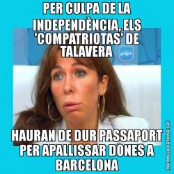 PER CULPA DE LA INDEPENDÈNCIA, ELS 'COMPATRIOTAS' DE TALAVERA HAURAN DE DUR PASSAPORT PER APALLISSAR DONES A BARCELONA