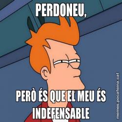 PERDONEU, PERÒ ÉS QUE EL MEU ÉS INDEFENSABLE
