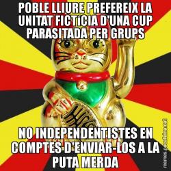 POBLE LLIURE PREFEREIX LA UNITAT FICTíCIA D'UNA CUP PARASITADA PER GRUPS NO INDEPENDENTISTES EN COMPTES D'ENVIAR-LOS A LA PUTA MERDA