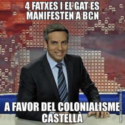 4 FATXES I EL GAT ES MANIFESTEN A BCN A FAVOR DEL COLONIALISME CASTELLÀ