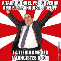 A TARRAGONA EL PSC GOVERNA AMB ELS FRANQUISTES DEL PP I A LLEIDA AMB ELS FALANGISTES DE C'S