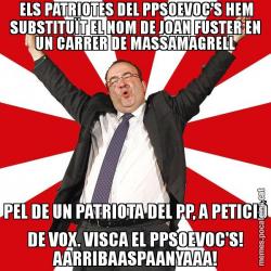 ELS PATRIOTES DEL PPSOEVOC'S HEM SUBSTITUÏT EL NOM DE JOAN FUSTER EN UN CARRER DE MASSAMAGRELL PEL DE UN PATRIOTA DEL PP, A PETICIÓ DE VOX. VISCA EL PPSOEVOC'S! AARRIBAASPAANYAAA!