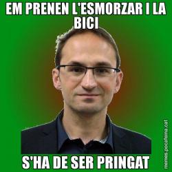 EM PRENEN L'ESMORZAR I LA BICI S'HA DE SER PRINGAT