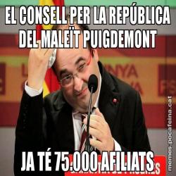 EL CONSELL PER LA REPÚBLICA DEL MALEÏT PUIGDEMONT JA TÉ 75.000 AFILIATS
