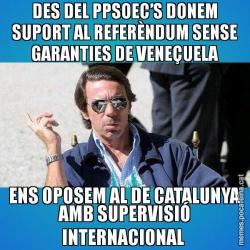 DES DEL PPSOEC’S DONEM SUPORT AL REFERÈNDUM SENSE GARANTIES DE VENEÇUELA ENS OPOSEM AL DE CATALUNYA AMB SUPERVISIÓ INTERNACIONAL