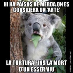 HI HA PAÏSOS DE MERDA ON ES CONSIDERA UN 'ARTE' LA TORTURA FINS LA MORT D'UN ÉSSER VIU
