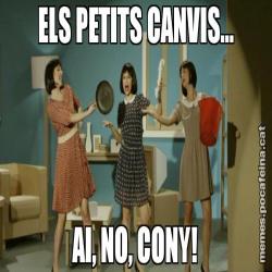 ELS PETITS CANVIS... AI, NO, CONY!