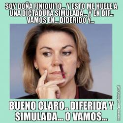 SOY DOÑA FINIQUITO... Y ESTO ME HUELE A UNA DICTADURA SIMULADA... Y EN DIF... VAMOS EN... DIDERIDO Y...  BUENO CLARO.. DIFERIDA Y SIMULADA... O VAMOS...
