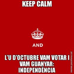 KEEP CALM L'U D'OCTUBRE VAM VOTAR I VAM GUANYAR: INDEPENDÈNCIA
