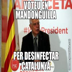 VOTEU EN MANDONGUILLA PER DESINFECTAR CATALUNYA