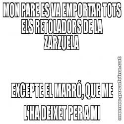 MON PARE ES VA EMPORTAR TOTS ELS RETOLADORS DE LA ZARZUELA EXCEPTE EL MARRÓ, QUE ME L'HA DEIXET PER A MI