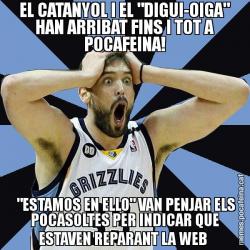 EL CATANYOL I EL "DIGUI-OIGA" HAN ARRIBAT FINS I TOT A POCAFEINA!  "ESTAMOS EN ELLO" VAN PENJAR ELS POCASOLTES PER INDICAR QUE ESTAVEN REPARANT LA WEB